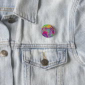 Roze regenboogsmelt ronde button 3,2 cm (In situ)