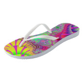 Roze regenboogsmelt teenslippers (Schuin)