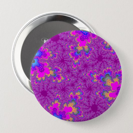 Roze regenboogspiegel ronde button 4,0 cm (Voorkant /achterkant)