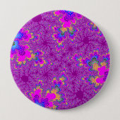 Roze regenboogspiegel ronde button 4,0 cm (Voorkant)