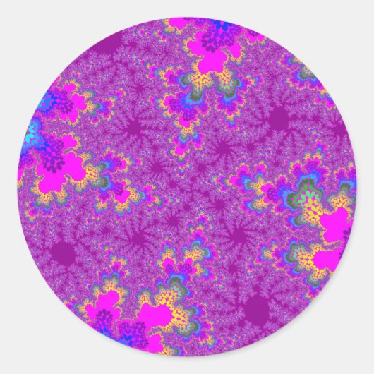 Roze regenboogspiegel ronde sticker (Voorkant)