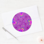 Roze regenboogspiegel ronde sticker (Envelop)