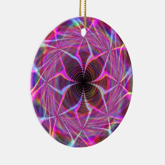 Roze regenboogspiraal twee keramisch ornament (Rechts)