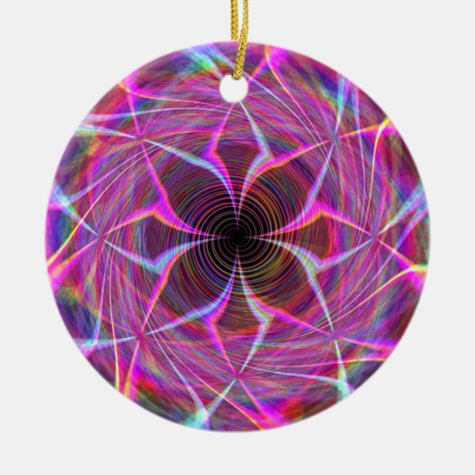 Roze regenboogspiraal twee keramisch ornament (Voorkant)