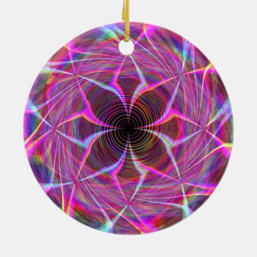 Roze regenboogspiraal twee keramisch ornament (Achterkant)