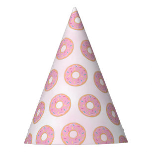 Roze regenboogspringen van Donut Birthday Feesthoedjes