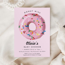 Roze regenboogsprinkhaan Donut Baby shower