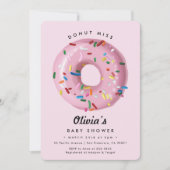 Roze regenboogsprinkhaan Donut Baby shower Kaart (Voorkant)