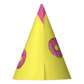 Roze regenboogsprinkpje Donut Aangepaste naam Feesthoedjes (Achterkant)