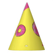 Roze regenboogsprinkpje Donut Aangepaste naam Feesthoedjes (Links)