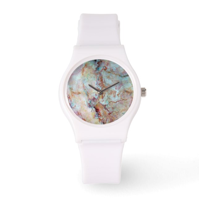 Roze regenboogsteenafwerking horloge (Voorkant)