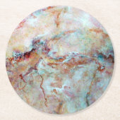 Roze regenboogsteenafwerking ronde kartonnen onderzetter (Voorkant)