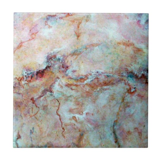 Roze regenboogsteenafwerking tegeltje (Voorkant)