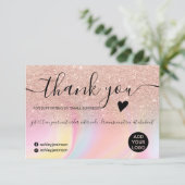 roze regenboogstrik unicorn marmer bedankt (Staand voorkant)