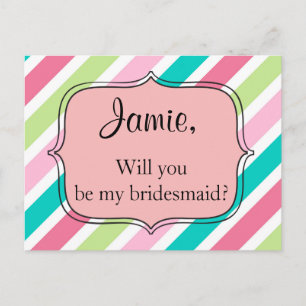 Roze regenboogstrips briefkaart