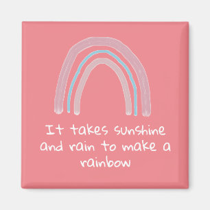 Roze regenboogverf Quote Magnet