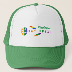 Roze Regenboogvlag Gay Pride Persoonlijke Naam Trucker Pet