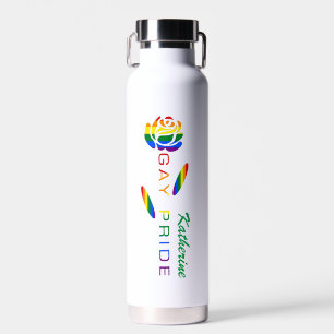 Roze Regenboogvlag Gay Pride Persoonlijke Naam Waterfles