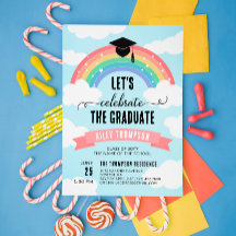 Roze regenboogwolken Laten we de Afstuderen vieren