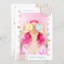 Roze regenboogzoet 16 Modern Boho Birthday Party