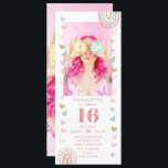 Roze regenboogzoet 16 Moderne Foto Birthday Party Kaart<br><div class="desc">Roze Rainbow Sweet 16 Moderne Photo Birthday Party Invitations is voorzien van een unieke girale, zoete uitnodiging van 16 partijen. Ideaal om familie en vrienden uit te nodigen voor je viering. De download en verzendt deze naar uw gasten of laat hen drukken om uit of allebei te posten. De stomme,...</div>