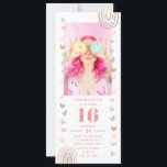 Roze regenboogzoet 16 Moderne Foto Birthday Party Kaart<br><div class="desc">Roze Rainbow Sweet 16 Moderne Photo Birthday Party Invitations is uitgerust met een unieke girale, liefste 16 downloadbare partijuitnodiging voor onmiddellijke digitale download. Ideaal om familie en vrienden uit te nodigen voor je viering. De download en verzendt deze naar uw gasten of laat hen drukken om uit of allebei te...</div>