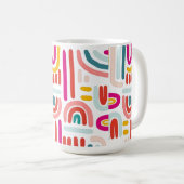 Roze Regenboombeker – Cute Zachte Pastel Koffiekop Koffiemok (Voorkant rechts)