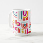 Roze Regenboombeker – Cute Zachte Pastel Koffiekop Koffiemok (Voorkant links)