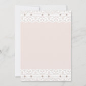 Roze Regency Bow Pearl Wit Kant Baby shower Kaart (Achterkant)