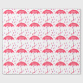 Roze regendruppels Custom Douche Wrapping Paper Cadeaupapier (Vlak)