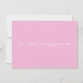 Roze regendruppels dank u bedankkaart (Achterkant)