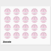Roze | Reiki Crystal productetiketten Ronde Sticker (Vel)