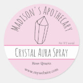 Roze | Reiki Crystal productetiketten Ronde Sticker (Voorkant)