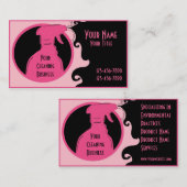 Roze reinigingsservices, aangepaste visitekaartjes (Voorkant / Achterkant)