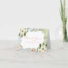 Roze Reis Thema Baby Shower Bedankkaart