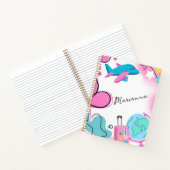 Roze reizen de wereld meisjes notitieboek (Binnen)
