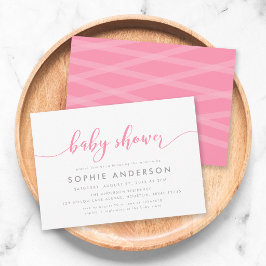 Roze Relax Script Baby Shower Kaart
