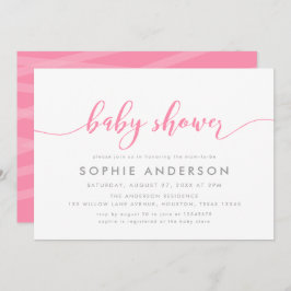 Roze Relax Script Baby shower Kaart