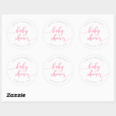 Roze Relax Script Baby shower Ronde Sticker (Vel)
