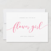 Roze Relax Script Wil je mijn bruidsmeisje zijn Kaart (Voorkant)