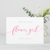 Roze Relax Script Wil je mijn bruidsmeisje zijn Kaart (Staand voorkant)