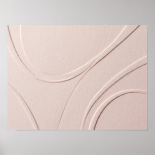 Roze reliëfcurven minimalistische poster