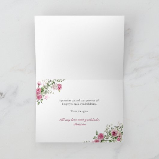 Roze Religieuze Bevestiging Dank u Kaart (Binnen)