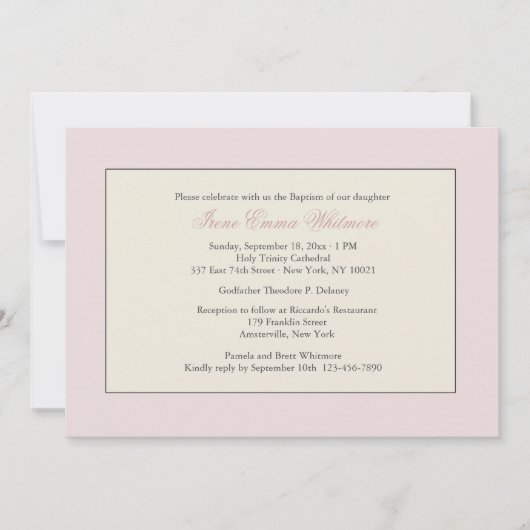 Roze religieuze uitnodiging (Voorkant)