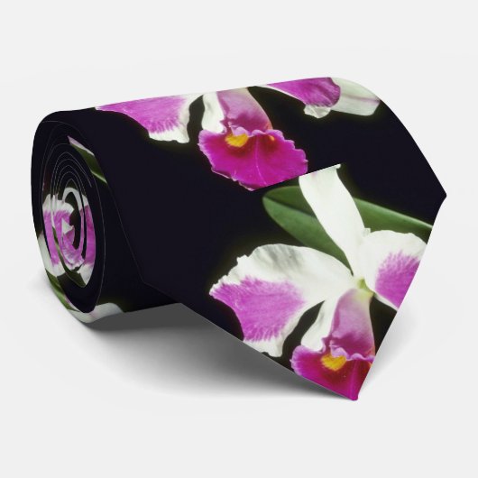 Roze Remo Prada "Crown" (Laeliocattelaya) bloemen Stropdas (Opgerold)