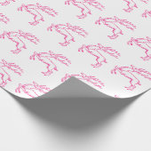 Roze rendier cadeaupapier (Hoek)