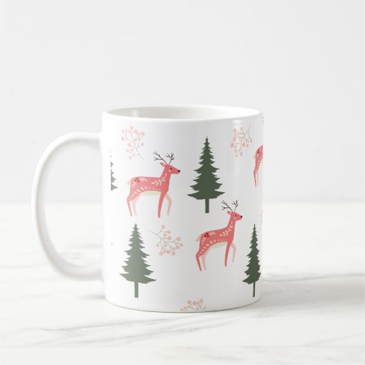 Roze rendier Christmas Coffee Mok (Links)