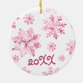 Roze rendier gepersonaliseerde Kinder Mok Keramisch Ornament (Achterkant)