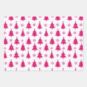 Roze rendier, kerstboom en feestdromen inpakpapier vel (Voorkant 2)