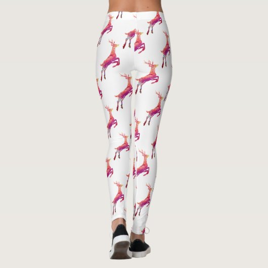 Roze rendier leggings (Achterkant)